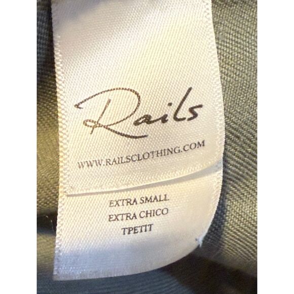 Rails Elliot Sage Olive Embroidered Utility Shacket XS‎ Boho EUC Cargo Gorpcore - Picture 9 of 10